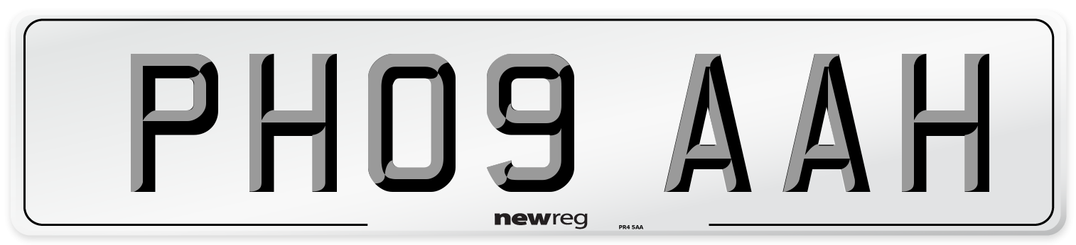 PH09 AAH Number Plate from New Reg